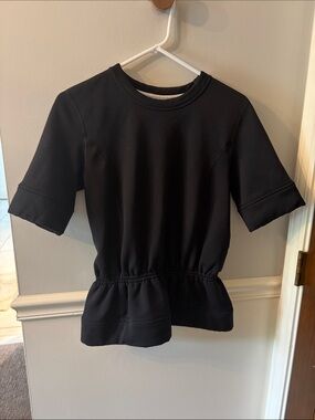 lululemon athletica Black Short-Sleeve Peplum Top